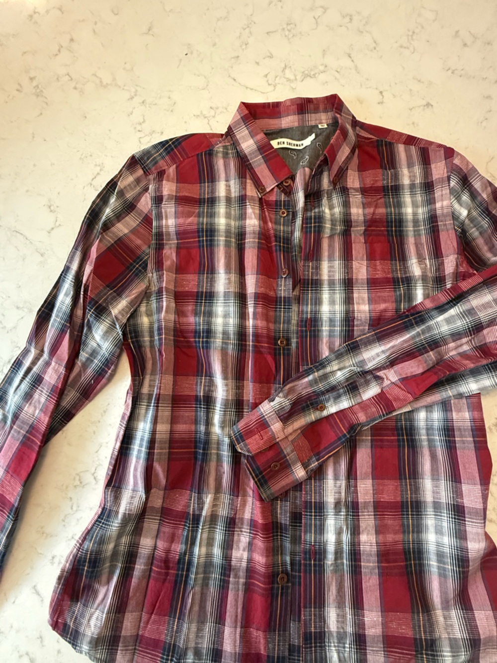 Ben Sherman Red Plaid Button-Down Shirt